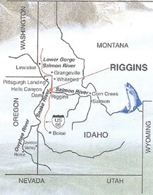 Map of Riggins, Idaho